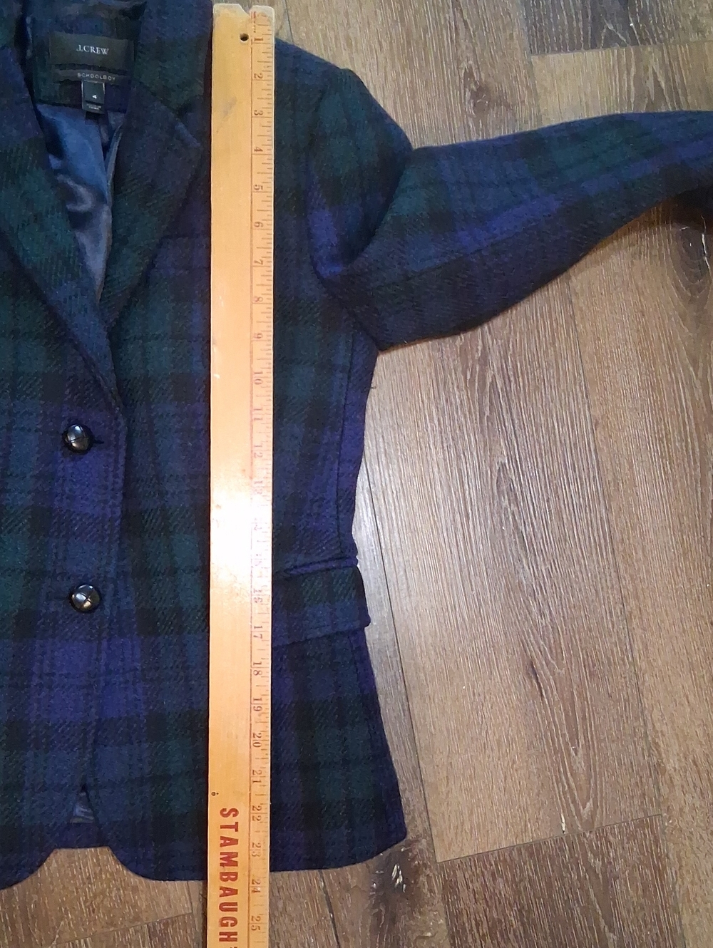 J. Crew 100% Wool Tartan Plaid School Boy Blazer Size 4 - Picture 9 of 9